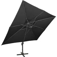 vidaXL Parapluie avec aération 400x300 cm Noir
