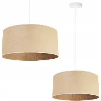 Light11 HOME Light-Home Juta Lampe à suspendre - métal avec abat-jour en tissu - E27 - Classique 1-flamme 40 cm - base noire et jute