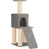 vidaXL Arbre à chat avec poteaux à griffer en sisal, gris clair, 146 cm