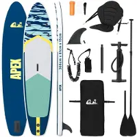 vidaXL Planche de SUP avec siège 2-en-1 APEX 366 x 81 x 15 cm, bleue, pour