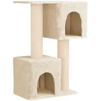 vidaXL Arbre à chat avec poteaux à griffer en sisal, couleur crème, 114 cm