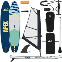 vidaXL Planche de SUP gonflable avec voile APEX 330 x 76 x 15 cm, bleue, pour