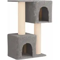 vidaXL Arbre à chat avec poteaux à griffer en sisal, gris clair, 114 cm