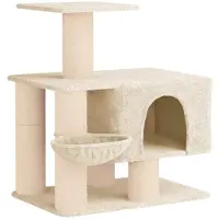 vidaXL Arbre à chat avec poteaux à griffer en sisal, couleur crème, 96 cm