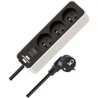 Brennenstuhl , Rallonge 3x 45° 3500W Ecolor 5m, blanc / noir