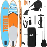 vidaXL Planche de stand-up paddle 2-en-1 avec siège, modèle TRITON, 305 x 76 x 15 cm, couleur bleue