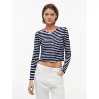 Tommy Hilfiger Cardigan 'Slim' bleu marine / rouge / blanc