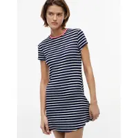Tommy Hilfiger Robe d’été 'Fit And Flare Mini' bleu marine / rouge / blanc