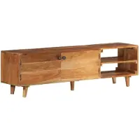 vidaXL Armoire TV en bois massif d'acacia finition miel 140x30x40 cm