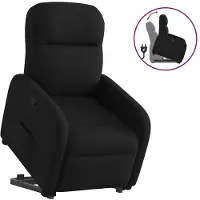 vidaXL Fauteuil relax avec releveur Noir Tissu