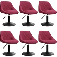 vidaXL Chaises de salle à manger 6 pcs. Pivotantes vin rouge velours