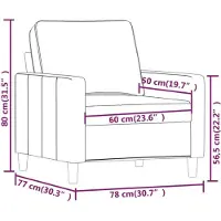 vidaXL Fauteuil gris clair 60 cm velours