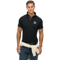 Superdry pour homme. M1110449A Polo vintage Athletic Emb navy (L), Blanc, Casuel, Coton, Manche courte