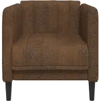 vidaXL Fauteuil brun similicuir aspect daim