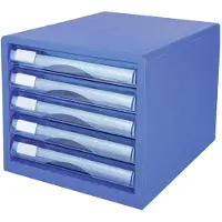 Deli Schubladenbox 5 Schubladen 27,5x34x26cm blau (A4)