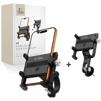 Tech-Protect V5 Handlebar & Stem Universal Bike Mount Black, Support pour smartphone, Noir
