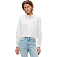 Tommy Hilfiger Chemisier 'Relaxed Fit Cropped' bleu marine / rouge cerise / blanc