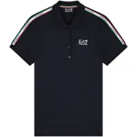 EA7 pour femme. 7W001221_AF12503 Polo Italian Spirit bleu (L), Casuel, Coton, Manche courte, Marine