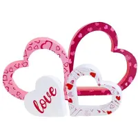 Jojomino Décoration de Coeur pour Table Basse Décorations de Coeur en Bois pour la Saint-Valentin pour la Table à la Maison Plateau à Plusieurs Niveaux