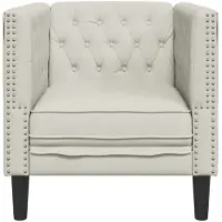 vidaXL Chesterfield-Sessel Creme Samt