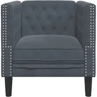 vidaXL Fauteuil Chesterfield gris foncé velours