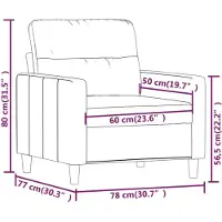 vidaXL Fauteuil Gris clair 60 cm Tissu