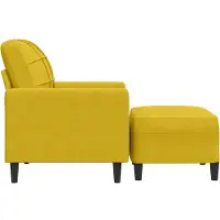 vidaXL Fauteuil avec pouf jaune 60 cm velours