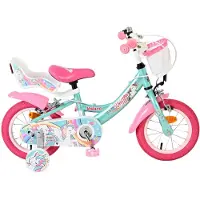 Volare Vélo enfant Unicorn - Fille - 12 pouces - Vert - Deux freins à main