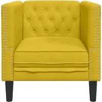 vidaXL Fauteuil Chesterfield jaune velours