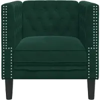 vidaXL Fauteuil Chesterfield vert foncé velours