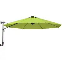 vidaXL Parasol mural avec LEDs Vert pomme 290 cm