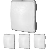 Vevor Lot de 4 plafonniers à LED, 150 W, 16500 lm, 5000 K lumière du jour, commercial, industriel, extérieur, 12,4 x 12,4 pouces, éclairage pour montage au plafond