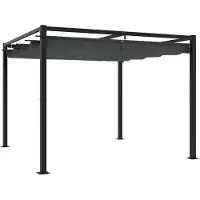 Syfax Pavillon de jardin avec toit extensible anthracite 3x3 m acier