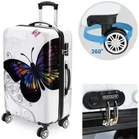 B2X Valise rigide, 66 L, motif papillon, ABS
