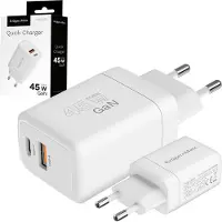Krüger&Matz KM0856 Chargeur 45 W GaN, USB A, USB C, Power Delivery, Quick Charge