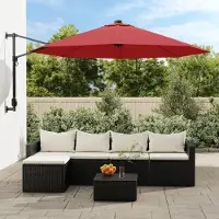 Prolenta Maison Exclusive - Parasol mural, couleur rouge vif, 290 cm