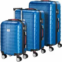 B2X Ensemble de 3 valises rigides, bleues, 40-105 L