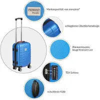 B2X Valise rigide bleue, 40 L, roulettes pivotantes à 360°