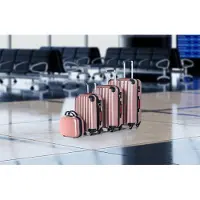 B2X Ensemble de 4 valises rigides, or rose, 12 à 89 litres
