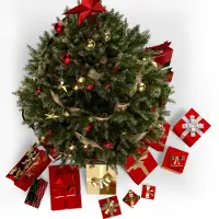 B2X Sapin de Noël artificiel enneigé de 1,83 m, 705 branches, support inclus
