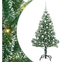 Syfax Arbre de Noël artificiel floconné de neige avec lumière LED
