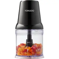 Tomado TCH2001B - Hachoir - 360 ml - 2 lames en acier inoxydable - 400 Watt - Couper, hacher et mixer - Noir