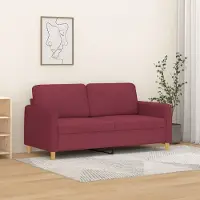 Prolenta Canapé exclusif, 2 places, couleur vin, 140 cm, revêtement en tissu