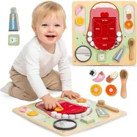 Mamabrum Jouet éducatif - - Petit Dentiste - 45x45 cm - Bois - Dents amovibles