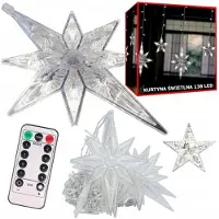 VERK 26019 Guirlande lumineuse « Étoiles » 138 LED multicolores