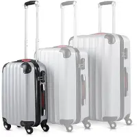 B2X Valise rigide, argentée, 34 L, ABS, roues à 360°