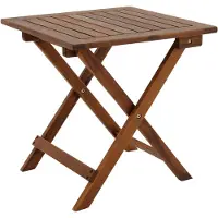B2X Table d'appoint de jardin pliante en bois d'acacia, 46 x 46 cm, gain de place