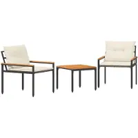 Syfax Ensemble de mobilier d'extérieur, 3 pièces, 2 places, couleur crème