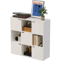Rexo ÉTAGÈRE-ARMOIRE-COMODE À 9 ÉTAGES – STYLE LOFT CONTEMPORAIN – BLANC 90 cm