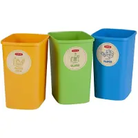 Keter Lot de poubelles de tri sélectif 3 x 9 L